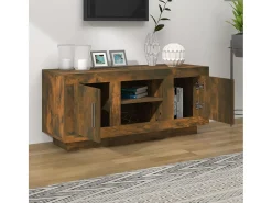 Mueble para TV madera contrachapada roble ahumado 102x35x45 cm ES79520
