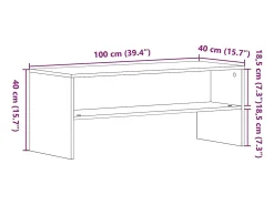 Mueble para TV madera contrachapada roble negro100x40x40 cm