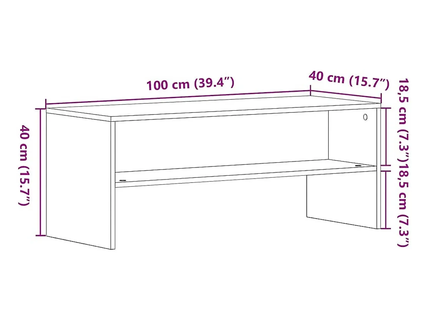 Mueble para TV madera contrachapada roble negro100x40x40 cm