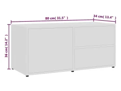 Mueble para TV madera contrachapada blanco 80x34x36 cm