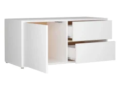 Mueble para TV madera contrachapada blanco 80x34x36 cm