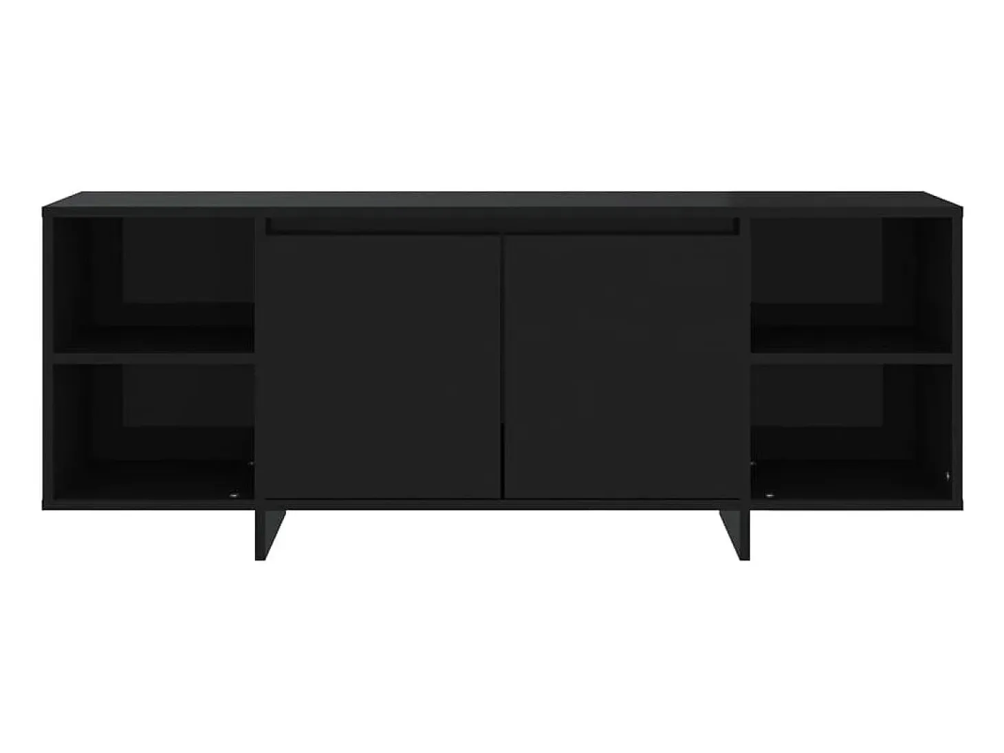 Mueble para TV madera contrachapada negro 130x35x50 cm