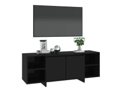 Mueble para TV madera contrachapada negro 130x35x50 cm