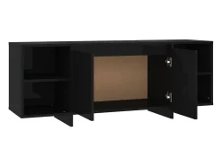 Mueble para TV madera contrachapada negro 130x35x50 cm