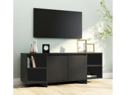 Mueble para TV madera contrachapada negro 130x35x50 cm