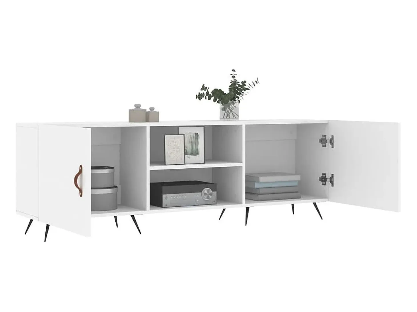 Mueble para TV madera de ingeniería blanco 150x30x50 cm