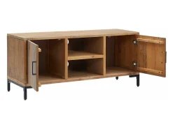 Mueble para TV madera maciza pino reciclada marrón 110x35x48 cm