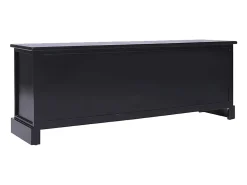 Mueble para TV madera maciza de paulownia negro 108x30x40 cm
