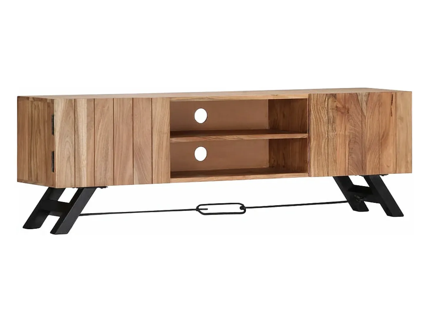 Mueble para TV madera maciza de acacia 140x30x45 cm