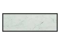 Mueble para TV negro con vidrio de mármol blanco 120x40x40 cm
