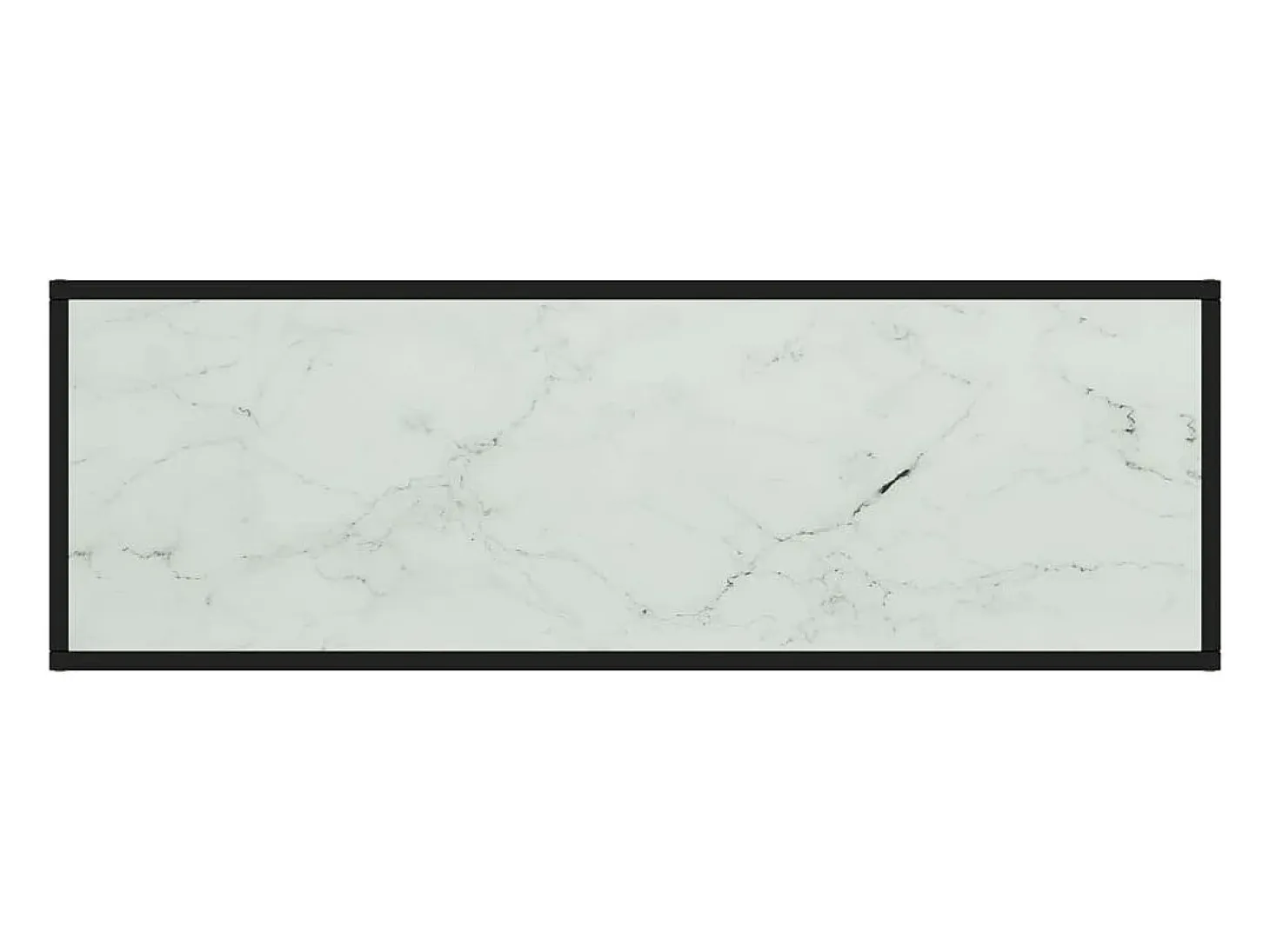 Mueble para TV negro con vidrio de mármol blanco 120x40x40 cm