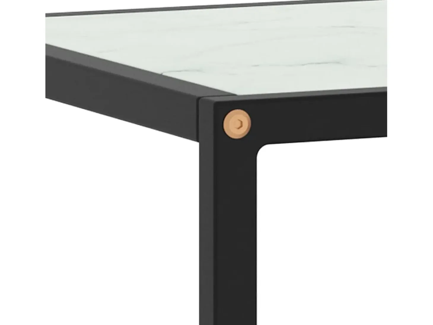 Mueble para TV negro con vidrio de mármol blanco 120x40x40 cm