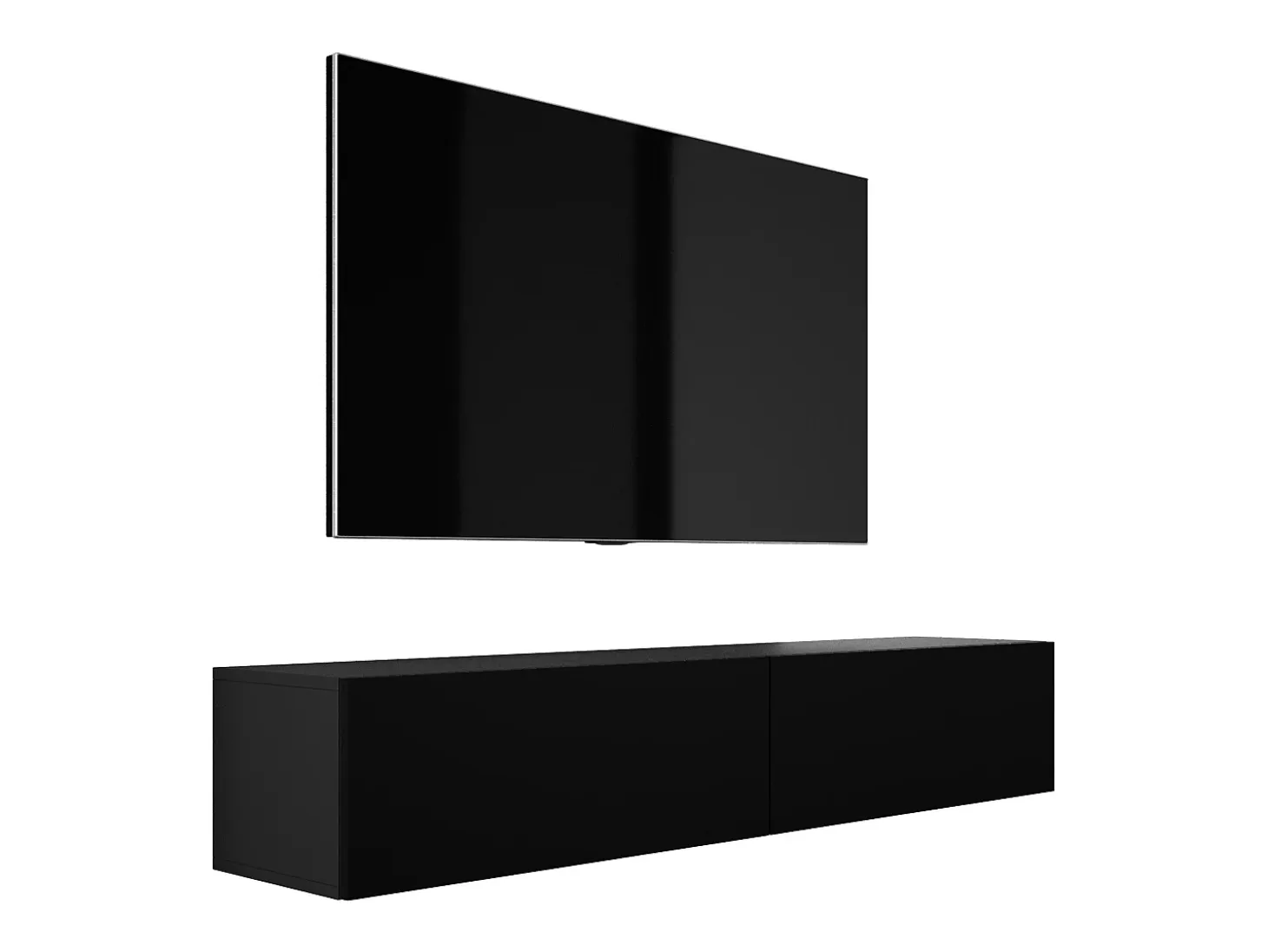 Mueble para TV suspendido, 170 x 34 x 32 cm, negro mate