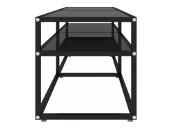 Mueble para TV vidrio templado negro 160x40x40,5 cm