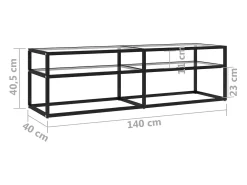 Mueble para TV vidrio templado transparente 140x40x40,5 cm
