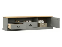 Mueble para TV VIGO madera maciza de pino gris 156x40x40 cm