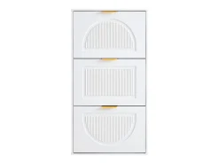 Mueble para zapatos moderno 60x24x114 cm - con 3 puertas abatibles - Blanco
