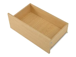 Mueble para zapatos móvil 110×35×86 cm - con ruedas giratorias - 2 puertas y 2 cajones - estantes regulables - MDF - natural