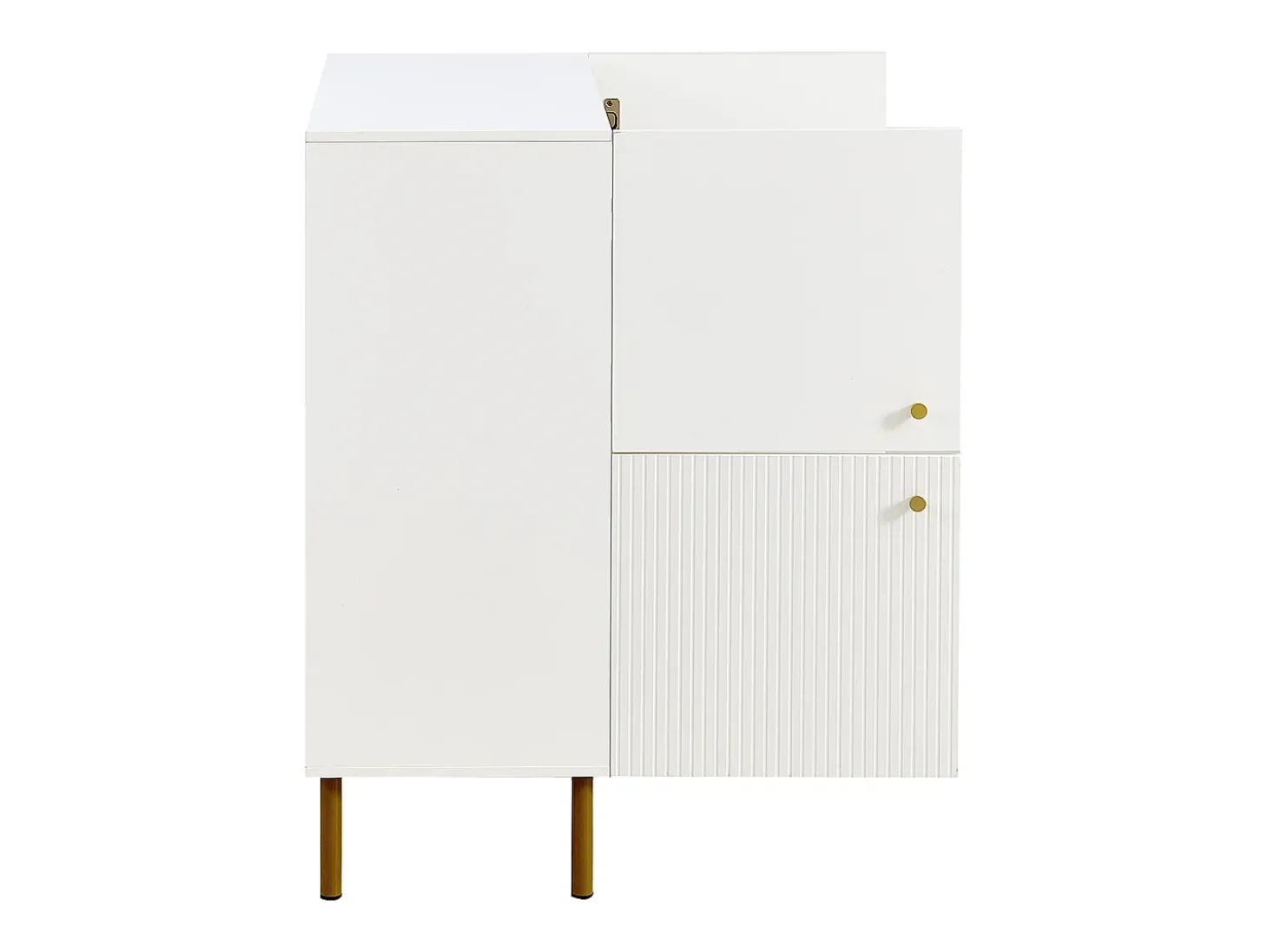 Mueble para zapatos 80x36x90cm - 4 puertas - Patas de metal - MDF - Blanco