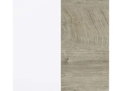 Mueble recibidor con 1 cajón y espejo en blanco mate y roble alaska 95 cm Derek Blanco Artik (Blanco Mate) – Roble Alaska