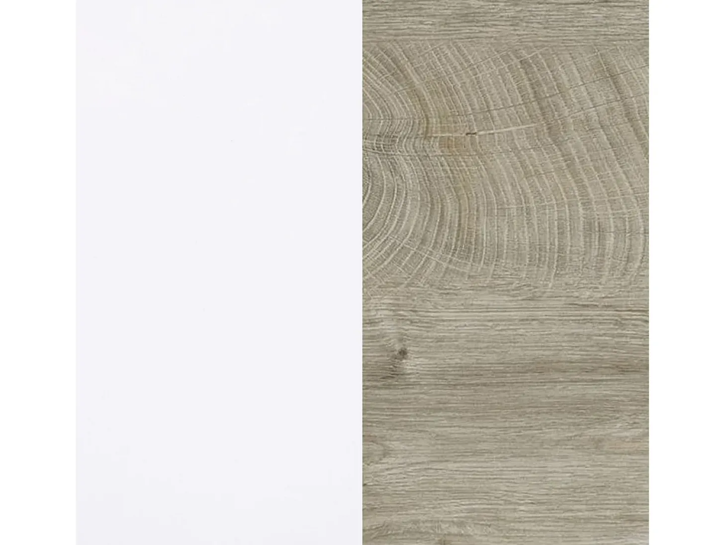 Mueble recibidor con 1 cajón y espejo en blanco mate y roble alaska 95 cm Derek Blanco Artik (Blanco Mate) – Roble Alaska