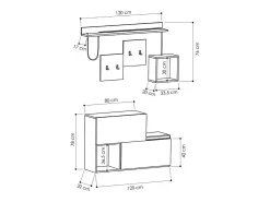 Mueble recibidor de diseño madera y gris INGA
