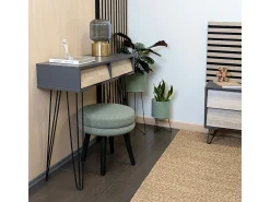 Mueble recibidor MOA Vinthera 2 cajones negro/natural 76x80x30 cm