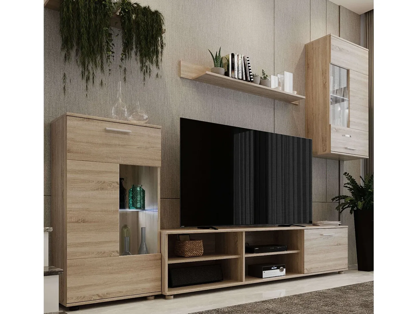 Mueble Salón Color Roble Sonoma 230x38,3 cm Moderno
