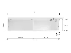 Mueble suspendido 180 cm salón blanco brillante puerta vasista 2 compartimentos Joy Up