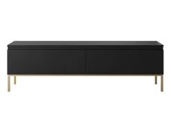 Mueble TV - 150 cm - negro con patas doradas - BEMMI