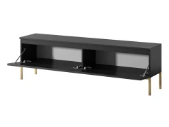 Mueble TV - 150 cm - negro con patas doradas - BEMMI