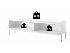 Mueble TV - 150 cm - negro con patas doradas - BEMMI