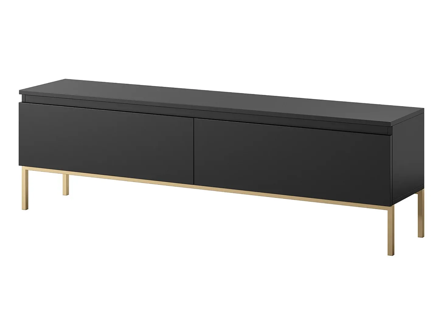 Mueble TV - 150 cm - negro con patas doradas - BEMMI