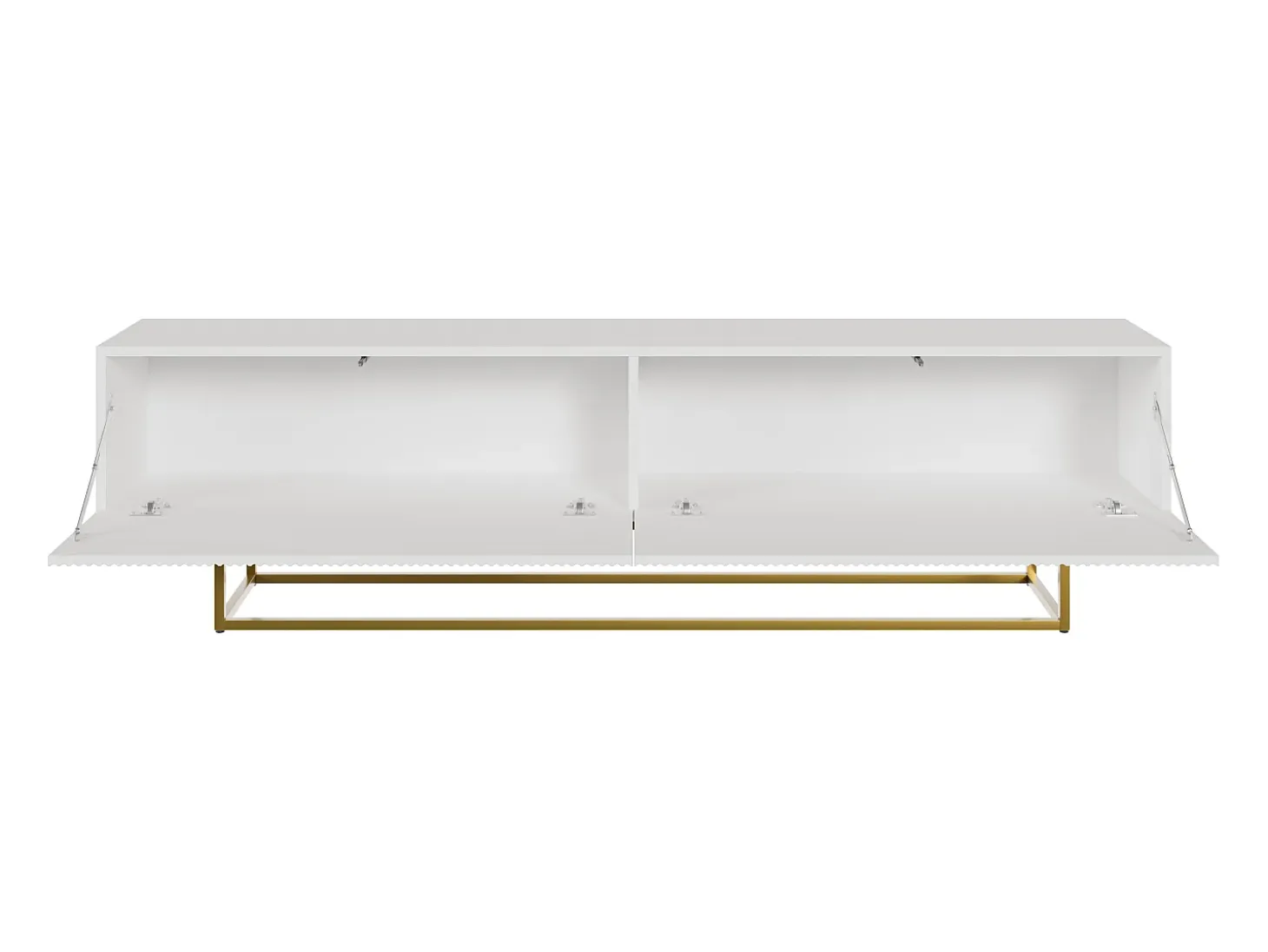 Mueble TV - blanco con patas de metal dorado - 175 cm - VELDIO