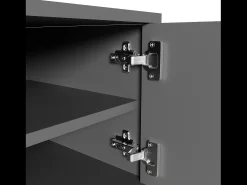 Mueble TV 170 cm - con estantes ajustables - tiradores y pies dorados - Gris