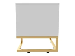 Mueble TV 170 cm - con estantes regulables - tiradores y pies dorados - Blanco