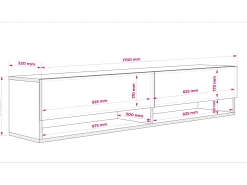 Mueble TV 170 cm Roble Craft, 170 × 32 × 34 cm