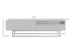 Mueble TV - con patas de metal dorado - 175 cm - taupe (gris-beige) - VELDIO