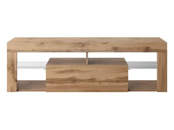 Mueble TV - para la sala de estar - 140 cm de ancho - roble lancaster - con iluminación LED - Bianko