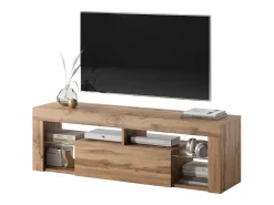 Mueble TV - para la sala de estar - 140 cm de ancho - roble lancaster - con iluminación LED - Bianko