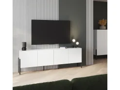 Mueble TV 4 puertas 200 cm Bérénice Blanco