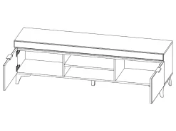Mueble TV 2 puertas 157 cm con LED Ruben Madera