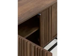 Mueble TV 3 puertas de madera de mango maciza y base metálica
