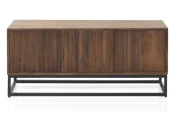 Mueble TV 3 puertas de madera de mango maciza y base metálica