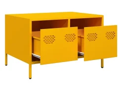 Mueble TV acero laminado en frío amarillo mostaza 68x50x43,5 cm