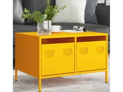 Mueble TV acero laminado en frío amarillo mostaza 68x50x43,5 cm