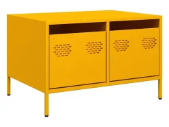 Mueble TV acero laminado en frío amarillo mostaza 68x50x43,5 cm