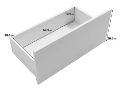 Mueble TV bajo moderno 180 cm – mueble alto para televisor con cajones y estantes, negro mate