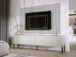 Mueble TV: Cashmere, patas negras, 170 x 52 x 32 cm