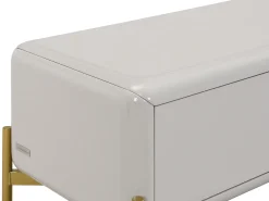 Mueble TV con 3 cajones de MDF - Beige y dorado - LYBAKA